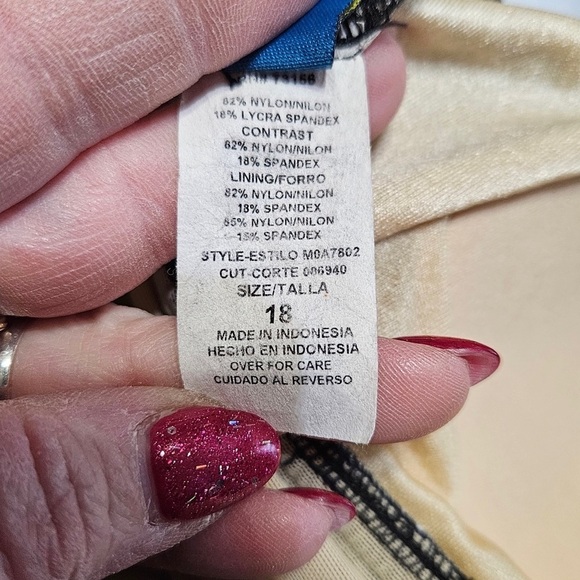 #182 Maxine- Black n White Printed Swim Dress- Size: 18 - Picture 7 of 8